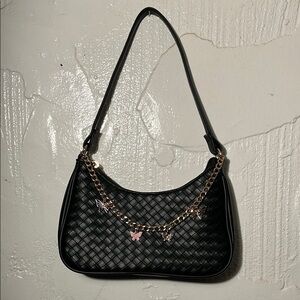 Like Dreams Woven Shoulder Bag with Butterfly Detail